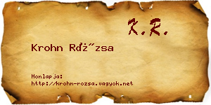 Krohn Rózsa névjegykártya