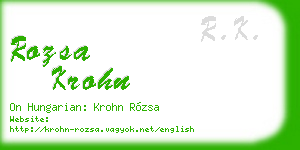 rozsa krohn business card